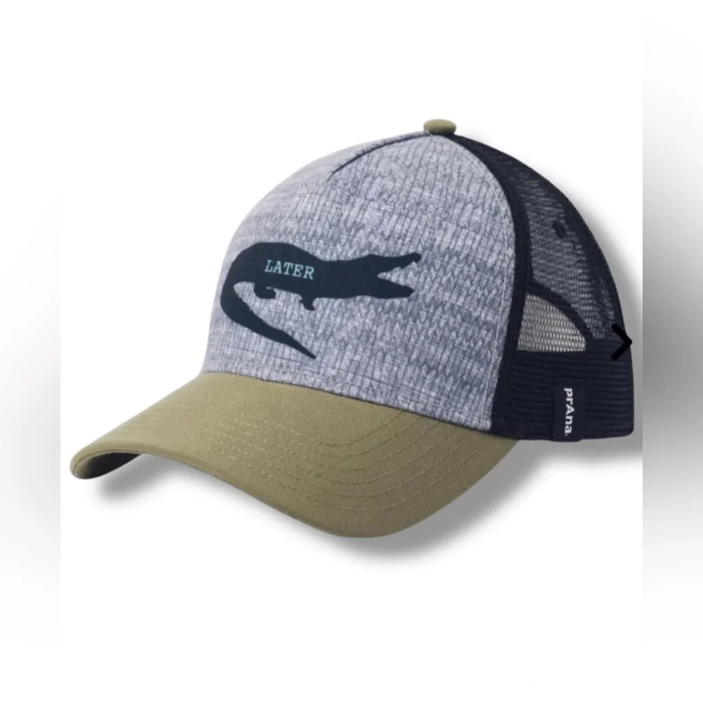 NWT prAna Unisex Journeyman Trucker Cargo Green Later Gator Hat‎